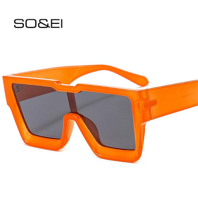 SO&EI Occhiali da sole da donna quadrati oversize in un unico pezzo Occhiali da sole retrò da uomo per sport all'aria aperta Occhiali da sole UV400 Occhiali da sole verdi arancioni 
