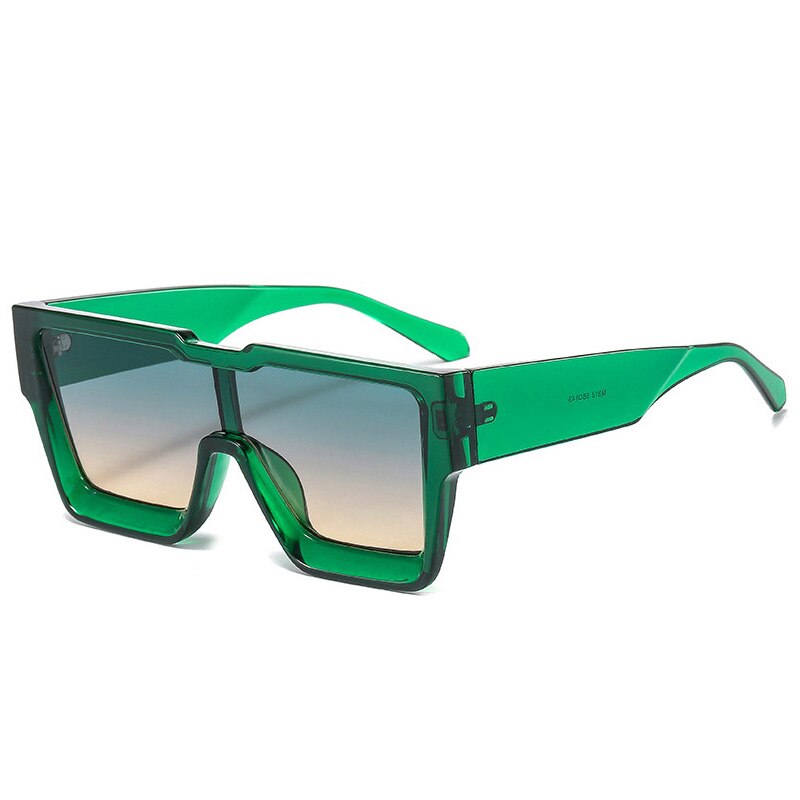 SO&EI Occhiali da sole da donna quadrati oversize in un unico pezzo Occhiali da sole retrò da uomo per sport all'aria aperta Occhiali da sole UV400 Occhiali da sole verdi arancioni 