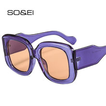 Load image into Gallery viewer, Fashion Oversized Square Sunglasses Women Vintage Gradient Eyewear Men Trending Green Purple Sun Glasses Shades UV400