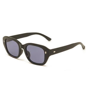 SO&EI Polygon Square Women Sunglasses Retro Rivets Decoration Eyewear Shades UV400 Men Leopard Tea Sun Glasses