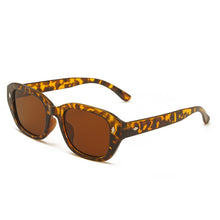 Carica l&#39;immagine nel visualizzatore di Gallery, SO&amp;EI Polygon Square Women Sunglasses Retro Rivets Decoration Eyewear Shades UV400 Men Leopard Tea Sun Glasses