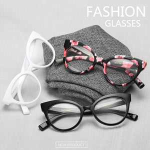 SO&EI Retro Clear Lens Optical Myopia Glasses Frame Women Vintage Cat Eye Men Eyeglasses Frame Marco De Anteojos