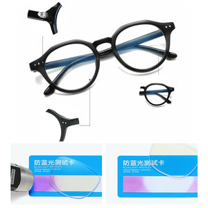 SO&EI Round Anti-Blu-Ray Women Glasses Frame Vintage Men Optical Frame Clear Lens Nails Eyewear Computer Goggles