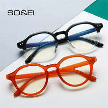 Load image into Gallery viewer, SO&amp;EI Round Anti-Blu-Ray Women Glasses Frame Vintage Men Optical Frame Clear Lens Nails Eyewear Computer Goggles