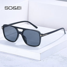Load image into Gallery viewer, SO&amp;EI Square Double Bridges Sunglasses Women Brand Designer Retro Clear Candy Color Eyewear Shades UV400 Men Sun Glasses