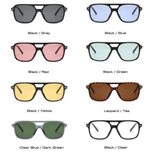 Load image into Gallery viewer, SO&amp;EI Square Double Bridges Sunglasses Women Brand Designer Retro Clear Candy Color Eyewear Shades UV400 Men Sun Glasses