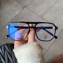 Load image into Gallery viewer, SO&amp;EI  Square Double Bridges TR90 Women Glasses Frame Clear Anti-Blu-Ray Eyewear Retro Men Optical Frame Computer Goggles