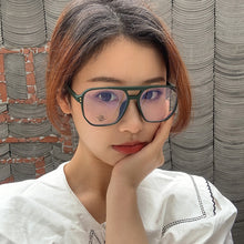 Load image into Gallery viewer, SO&amp;EI  Square Double Bridges TR90 Women Glasses Frame Clear Anti-Blu-Ray Eyewear Retro Men Optical Frame Computer Goggles