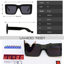 Load image into Gallery viewer, SO&amp;EI Square Flat Top Sunglasses Women Vintage Brand Designer Gray Lens Sun Glasses Men Trending Retro Shades UV400