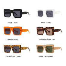 Load image into Gallery viewer, SO&amp;EI Square Flat Top Sunglasses Women Vintage Brand Designer Gray Lens Sun Glasses Men Trending Retro Shades UV400