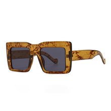 Load image into Gallery viewer, SO&amp;EI Square Flat Top Sunglasses Women Vintage Brand Designer Gray Lens Sun Glasses Men Trending Retro Shades UV400