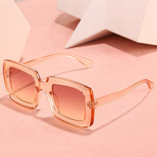 Load image into Gallery viewer, SO&amp;EI Square Gradient Women Sunglasses Vintage Oversized Champagne Leopard Eyewear Men Shades UV400 Sun Glasses