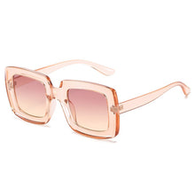 Load image into Gallery viewer, SO&amp;EI Square Gradient Women Sunglasses Vintage Oversized Champagne Leopard Eyewear Men Shades UV400 Sun Glasses