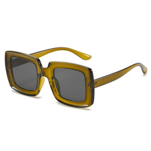 Load image into Gallery viewer, SO&amp;EI Square Gradient Women Sunglasses Vintage Oversized Champagne Leopard Eyewear Men Shades UV400 Sun Glasses