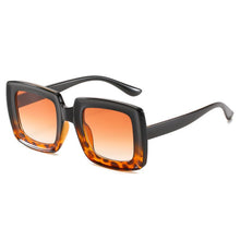 Load image into Gallery viewer, SO&amp;EI Square Gradient Women Sunglasses Vintage Oversized Champagne Leopard Eyewear Men Shades UV400 Sun Glasses