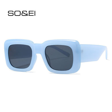 SO&EI Occhiali da sole quadrati da donna Designer di marca Occhiali da sole femminili vintage Tonalità UV400 Occhiali da uomo di tendenza retrò 