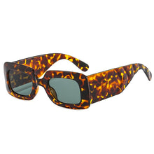 Carica l&#39;immagine nel visualizzatore di Gallery, SO&amp;EI Square Sunglasses Women Clear Colorful Eyewear Shades UV400 Men Trending Retro Wide Legs Sun Glasses