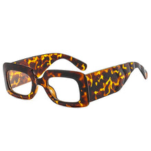 Carica l&#39;immagine nel visualizzatore di Gallery, SO&amp;EI Square Sunglasses Women Clear Colorful Eyewear Shades UV400 Men Trending Retro Wide Legs Sun Glasses