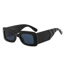 Carica l&#39;immagine nel visualizzatore di Gallery, SO&amp;EI Square Sunglasses Women Clear Colorful Eyewear Shades UV400 Men Trending Retro Wide Legs Sun Glasses