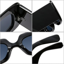 Carica l&#39;immagine nel visualizzatore di Gallery, SO&amp;EI Square Sunglasses Women Clear Colorful Eyewear Shades UV400 Men Trending Retro Wide Legs Sun Glasses