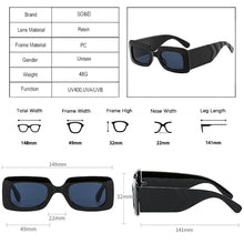 Carica l&#39;immagine nel visualizzatore di Gallery, SO&amp;EI Square Sunglasses Women Clear Colorful Eyewear Shades UV400 Men Trending Retro Wide Legs Sun Glasses