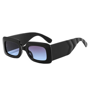 SO&EI Square Sunglasses Women Clear Colorful Eyewear Shades UV400 Men Trending Retro Wide Legs Sun Glasses