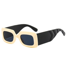 Carica l&#39;immagine nel visualizzatore di Gallery, SO&amp;EI Square Sunglasses Women Clear Colorful Eyewear Shades UV400 Men Trending Retro Wide Legs Sun Glasses