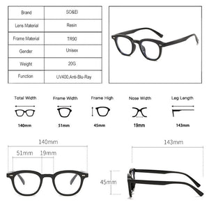 SO&EI Square Women Optical Glasses Frame Clear Anti-Blu-Ray Eyewear Vintage Nail Eyeglasses Frame Men Computer Goggles