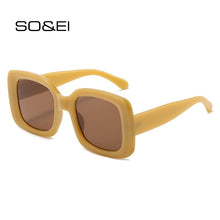Load image into Gallery viewer, SO&amp;EI Trending Women Outdoor Square Sunglasses Shades UV400 Vintage Men Gradient Yellow Pink Sun Glasses