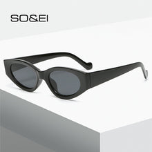 Load image into Gallery viewer, SO&amp;EI Ins Popular Cat Eye Woman Sunglasses Vintage Oval Jelly Orange Tea Eyewear Shades UV400 Men Champagne Sun Glasses