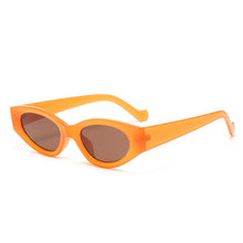Load image into Gallery viewer, SO&amp;EI Ins Popular Cat Eye Woman Sunglasses Vintage Oval Jelly Orange Tea Eyewear Shades UV400 Men Champagne Sun Glasses