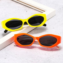 Load image into Gallery viewer, SO&amp;EI Ins Popular Polygon Cat Eye Women Sunglasses Retro Colorful Oval Eyewear Shades UV400 Men Trending Sun Glasses