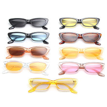 Load image into Gallery viewer, SO&amp;EI Ins Popular Small Cat Eye Sunglasses Women Vintage Leopard Champagne Eyewear Trending Men Shades UV400 Sun Glasses