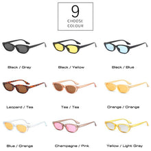 Load image into Gallery viewer, SO&amp;EI Ins Popular Small Cat Eye Sunglasses Women Vintage Leopard Champagne Eyewear Trending Men Shades UV400 Sun Glasses