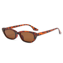 Load image into Gallery viewer, SO&amp;EI Ins Popular Small Cat Eye Sunglasses Women Vintage Leopard Champagne Eyewear Trending Men Shades UV400 Sun Glasses