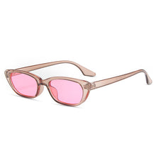 Load image into Gallery viewer, SO&amp;EI Ins Popular Small Cat Eye Sunglasses Women Vintage Leopard Champagne Eyewear Trending Men Shades UV400 Sun Glasses