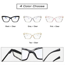 Carica l&#39;immagine nel visualizzatore di Gallery, SO&amp;EI Ins Popular  Ultralight Cat Eye Multi-cut Crystal Women Glasses Frame Clear Lens Retro Men Optical Eyewear Frames