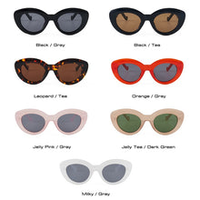 Load image into Gallery viewer, SO&amp;EI Ins Popular Woman Cat Eye Sunglasses Vintage Jelly Tea Pink Eyewear Shades UV400 Men Trending Oval Sun Glasses