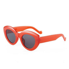 Load image into Gallery viewer, SO&amp;EI Ins Popular Woman Cat Eye Sunglasses Vintage Jelly Tea Pink Eyewear Shades UV400 Men Trending Oval Sun Glasses