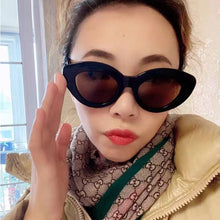 Load image into Gallery viewer, SO&amp;EI Ins Popular Woman Cat Eye Sunglasses Vintage Jelly Tea Pink Eyewear Shades UV400 Men Trending Oval Sun Glasses