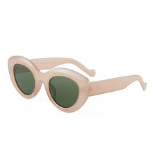 Load image into Gallery viewer, SO&amp;EI Ins Popular Woman Cat Eye Sunglasses Vintage Jelly Tea Pink Eyewear Shades UV400 Men Trending Oval Sun Glasses