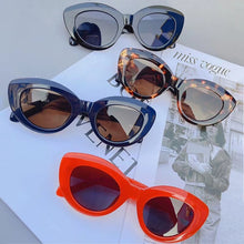 Load image into Gallery viewer, SO&amp;EI Ins Popular Woman Cat Eye Sunglasses Vintage Jelly Tea Pink Eyewear Shades UV400 Men Trending Oval Sun Glasses