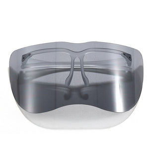 SO&EI Oversized One Piece Rimless Goggle Men Sports Driving Windproof Sunglasses Clear Ocean Lens Women Big Shades Mask