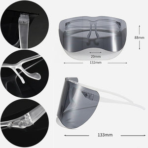 SO&EI Oversized One Piece Rimless Goggle Men Sports Driving Windproof Sunglasses Clear Ocean Lens Women Big Shades Mask