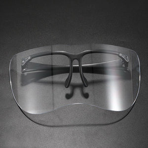 SO&EI Oversized One Piece Rimless Goggle Men Sports Driving Windproof Sunglasses Clear Ocean Lens Women Big Shades Mask