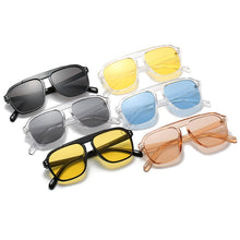 Load image into Gallery viewer, Oversized Square Sunglasses Women Retro Nail Decoration Blue Yellow Clear Lens Men Fashion Outdoor Driving Sun Glasses