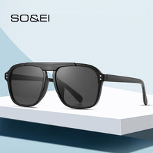 Load image into Gallery viewer, Oversized Square Sunglasses Women Retro Nail Decoration Blue Yellow Clear Lens Men Fashion Outdoor Driving Sun Glasses