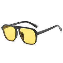 Load image into Gallery viewer, Oversized Square Sunglasses Women Retro Nail Decoration Blue Yellow Clear Lens Men Fashion Outdoor Driving Sun Glasses