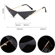 Load image into Gallery viewer, SO&amp;EI Oversized Triangle One Piece Women Sunglasses Vintage Rimless Clear Ocean Lens Eyewear Men Cat Eye Sun Glasses
