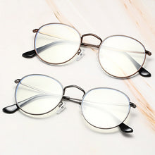 Load image into Gallery viewer, SO&amp;EI Retro Classic Oval Women Metal Glasses Frame Clear Anti-Blu-Ray Eyewear Men Optical Round Frames Computer Goggles